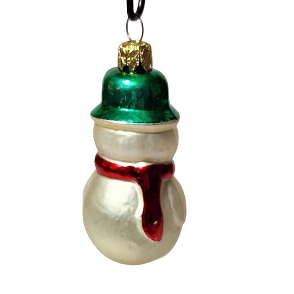 VTG ADORABLE SNOWMAN CHRISTMAS ORNAMENT MADE IN GERMANY MERCURY BLOWN GLASS EUC - Picture 2 of 8